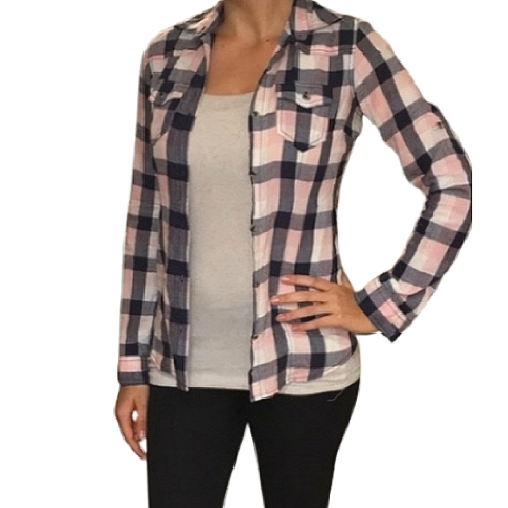 Japna Pink & Navy Small Plaid Button Down Shirt